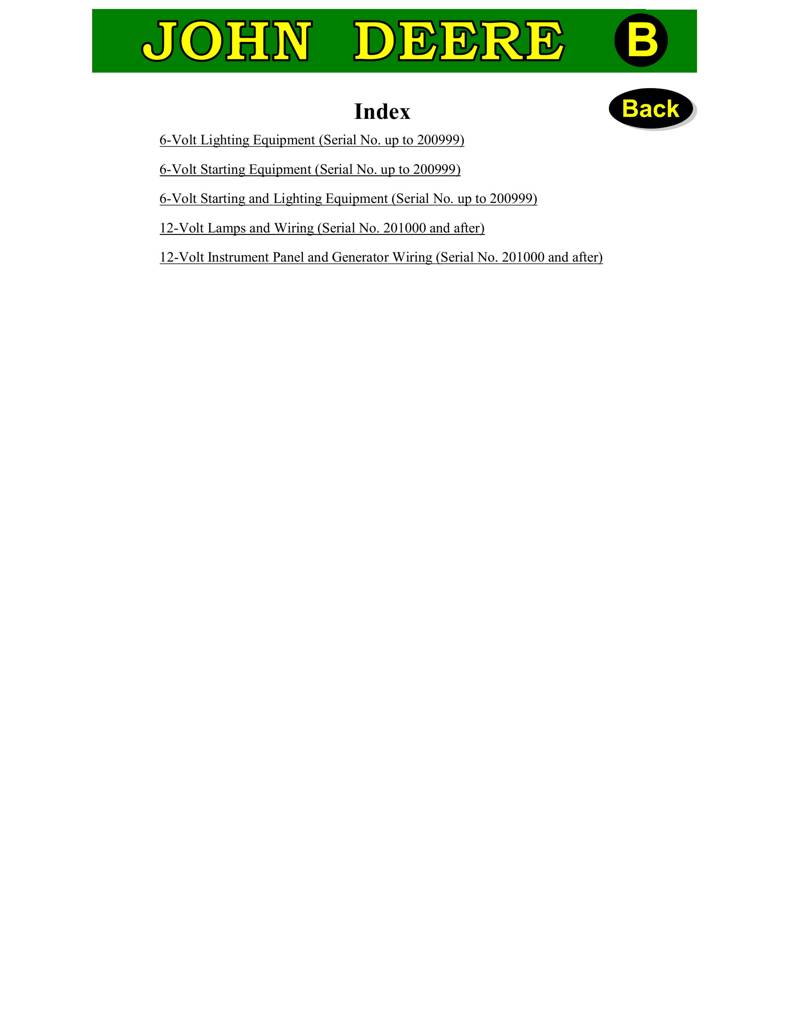 John Deere B Wiring Diagrams
