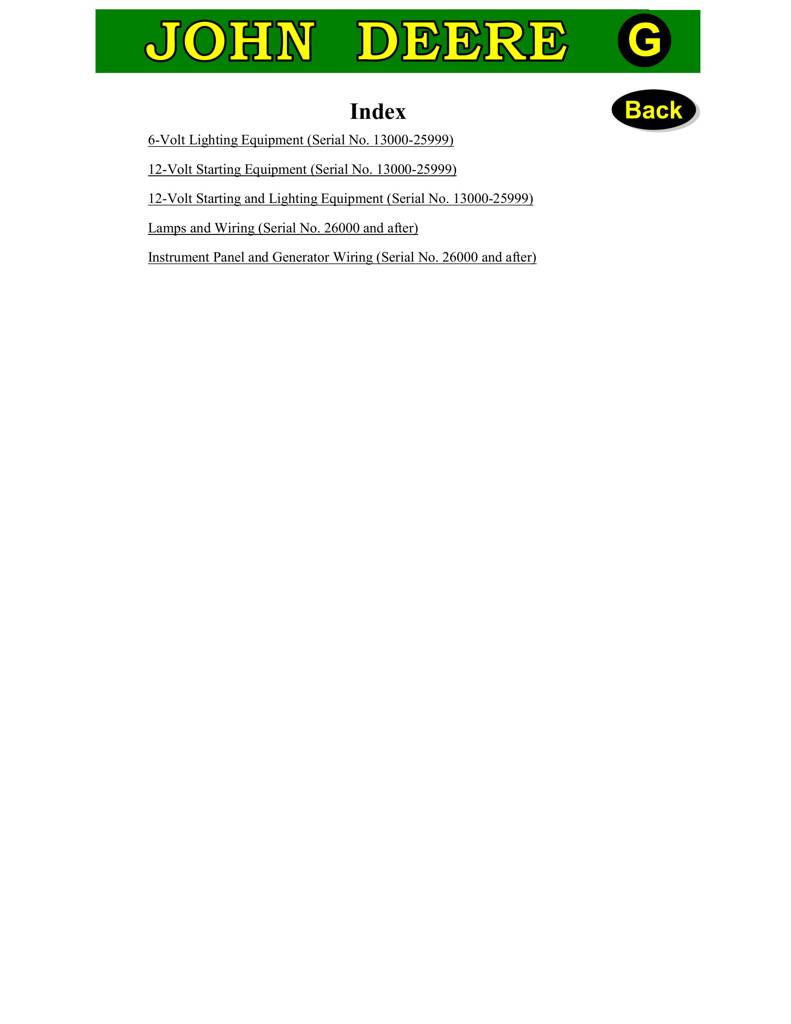 John Deere G Wiring Diagrams