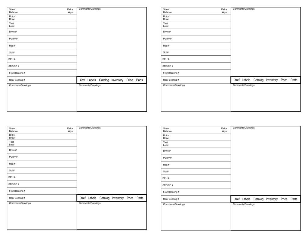 Build Sheet Back – Electrical Rebuilders Association