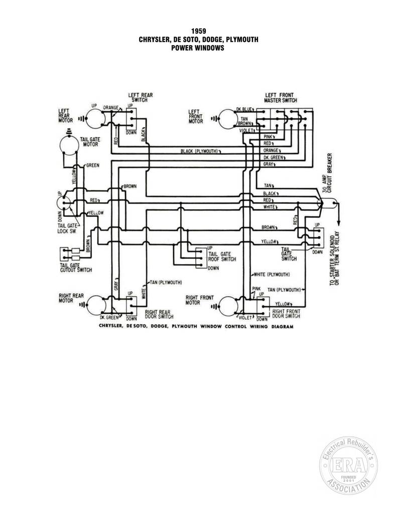 Era 1959 Chrysler,De Soto,Dodge,Plymouth Power Windows